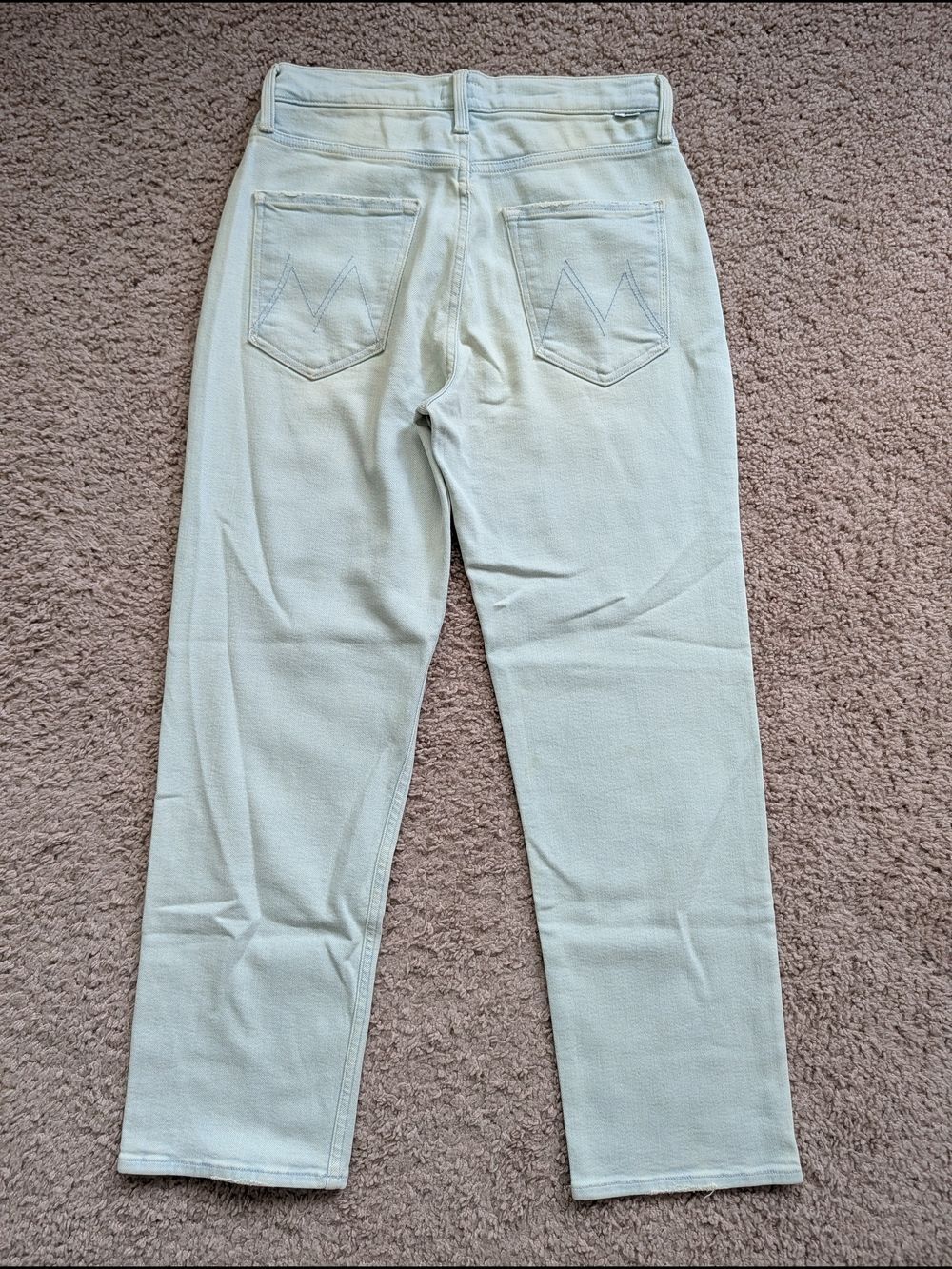 MOTHER Women Pina Colada Paradise Light Blue The Pixie Tomcat Ankle Jean Size 26 - Picture 4 of 16